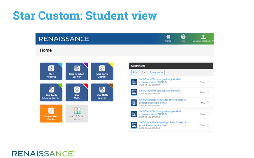 Check for mastery Closing gaps in student learning Renaissance