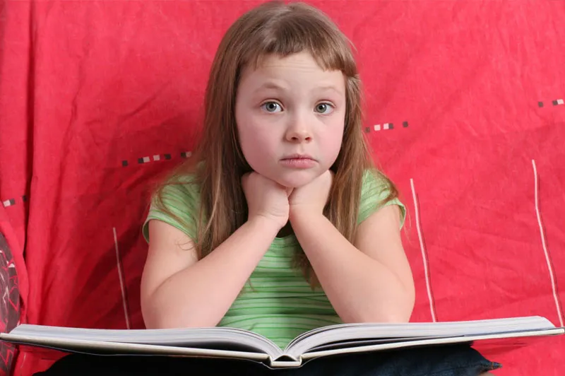 Little girl reading