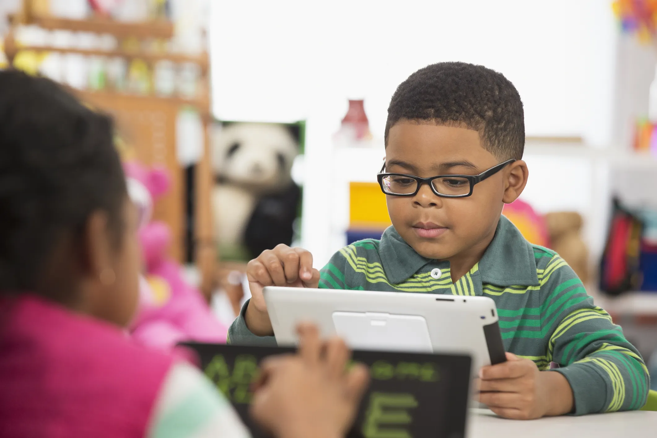 Little boy reading