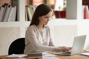 woman on a laptop