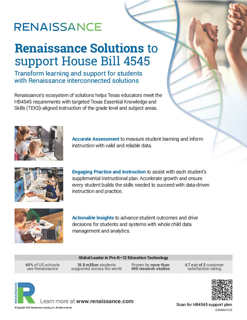 Renaissance Solutions to support house bill 4545 flyer cover