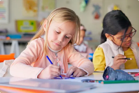 two young artists drawing